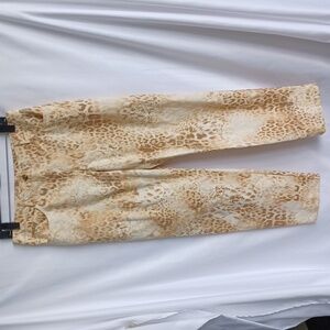 St. John Sport Women's Size 8 Leopard Print Pants Beige Brown Animal Print, 30"w